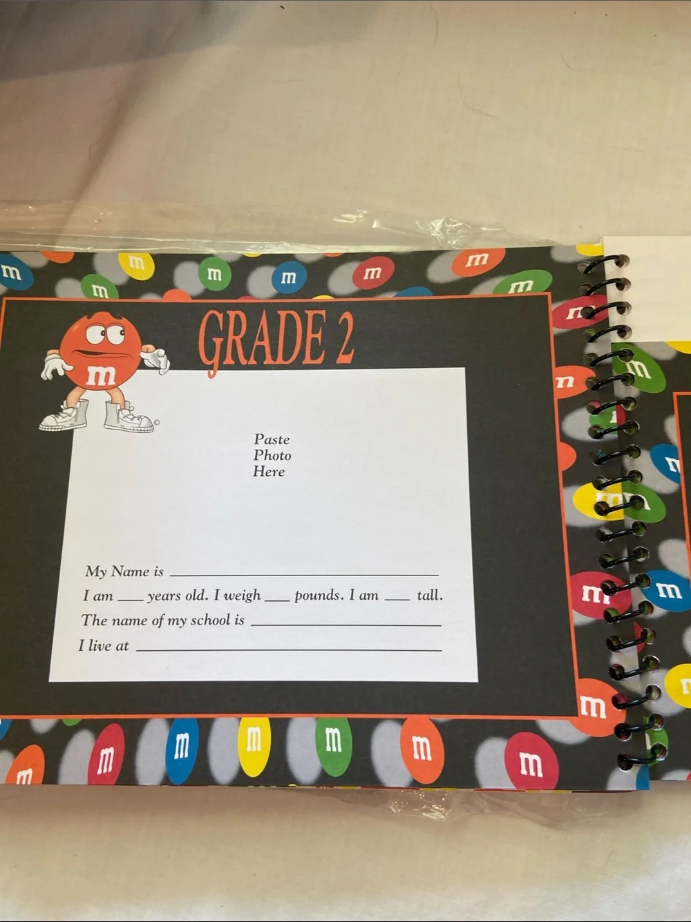 M&M'S School Memory Album with Red, Blue, Orange, Green, Yellow Characters